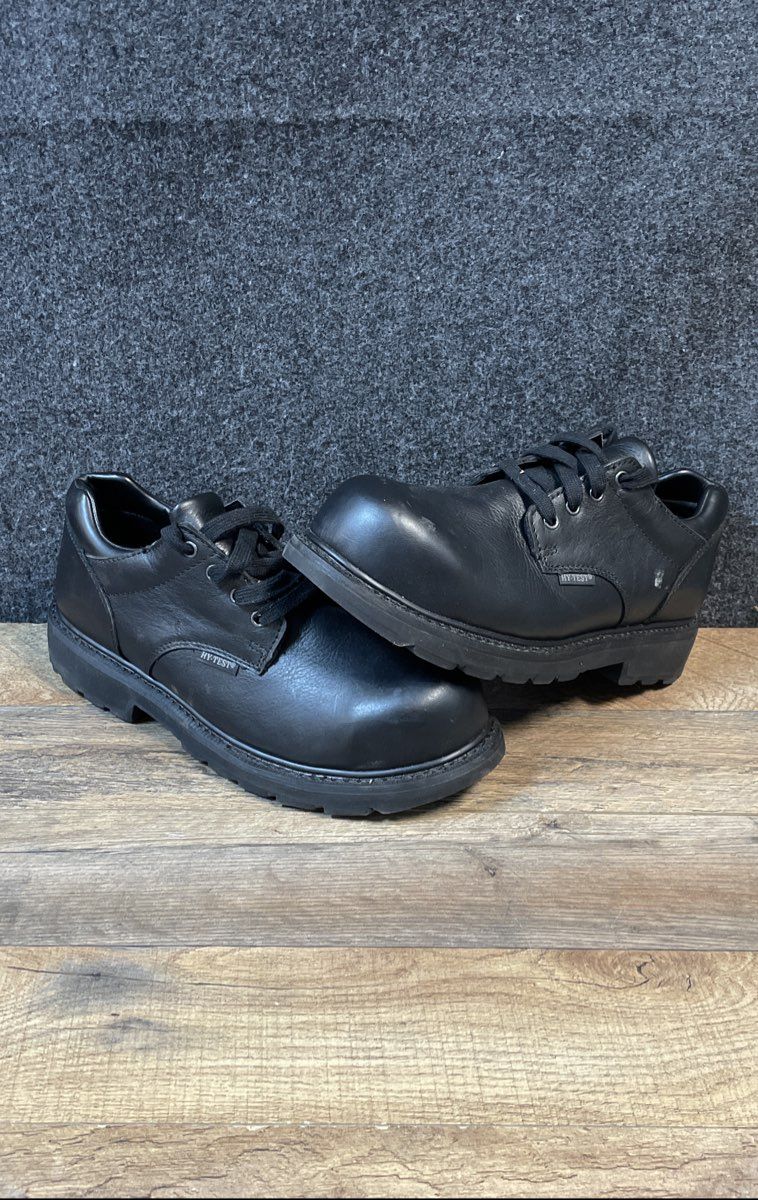 Hy-Test K10800 Black Leather Safety Toe Work Oxford Shoes Size 10E