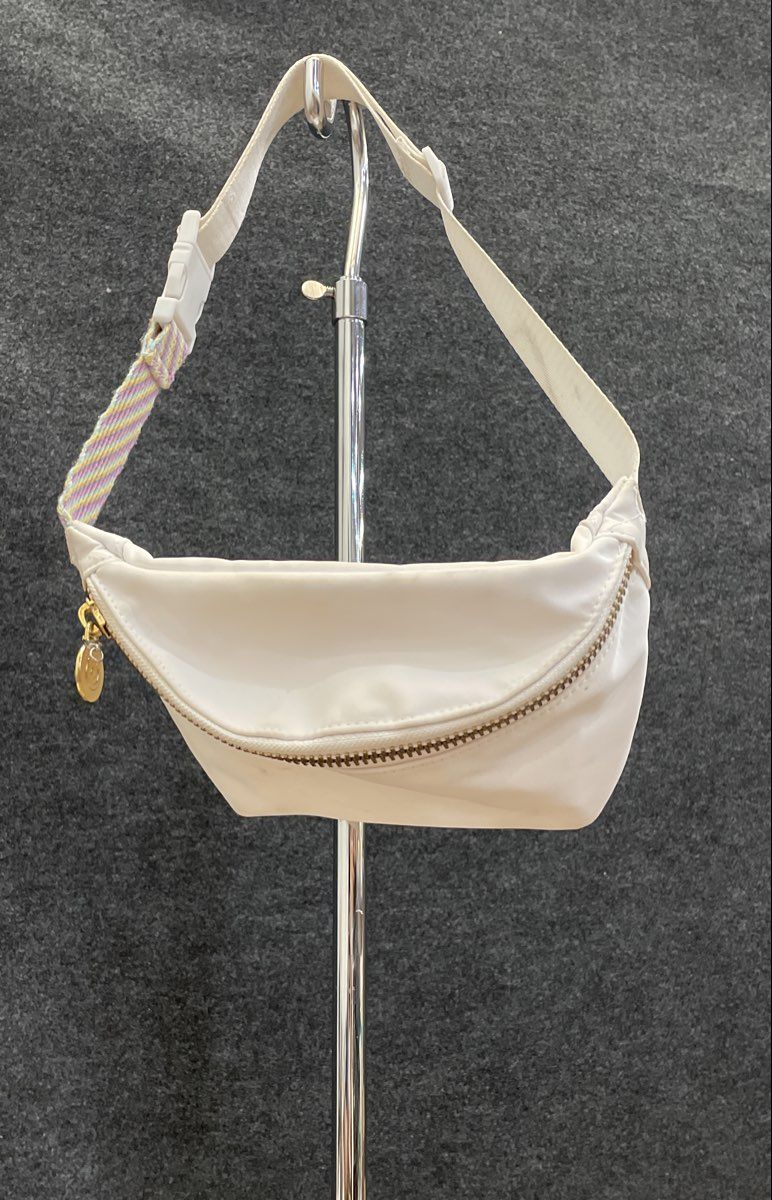 Stoney Clover Lane White Fanny Pack Belt Bag Pastel Rainbow Strap