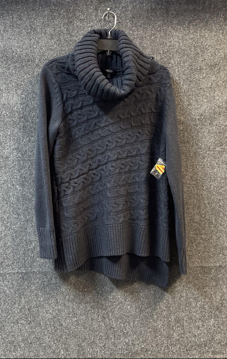Simply Vera Vera Wang Women's Gray Cable Knit Cowl Neck Sweater Size L