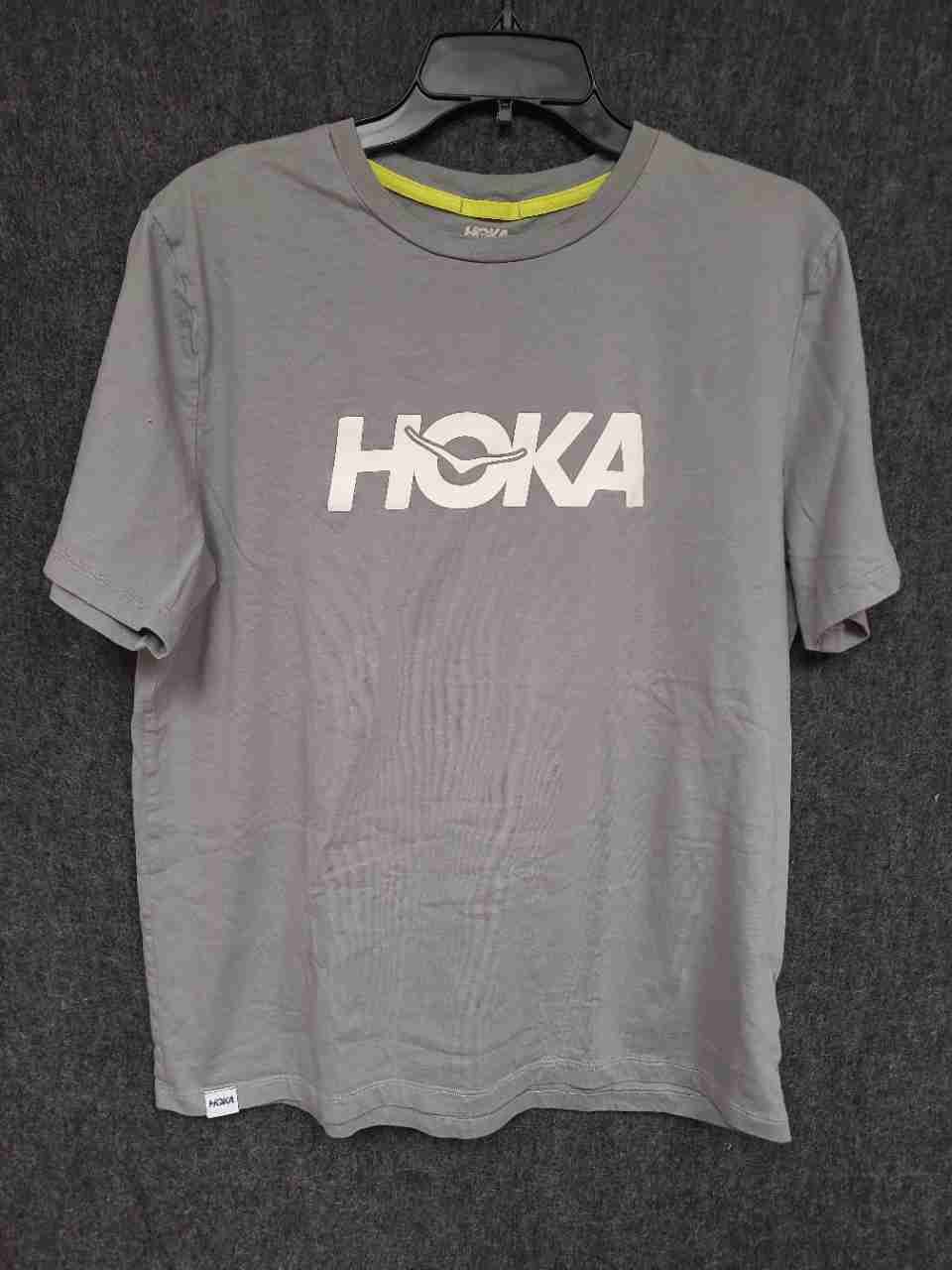 Hoka Men's Grey Cotton Short Sleeve Logo Graphic T-Shirt Sz M