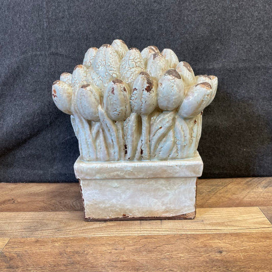 Vintage Style John Wright Tulips in Basket Ceramic