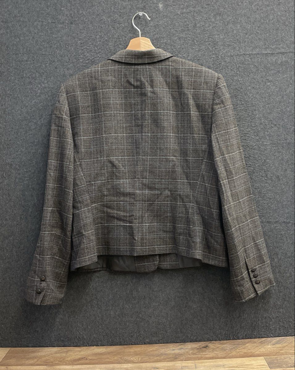 Tahari Arthur S. Levine Women's Brown Plaid 3-Button Blazer Jacket Size 16
