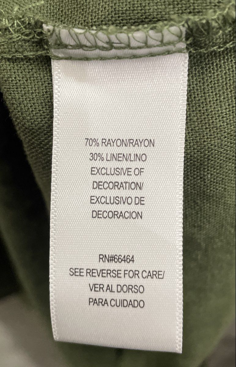 52seven Women's Green Sleeveless Rayon Linen Lace V-Neck Tunic Top Sz XL