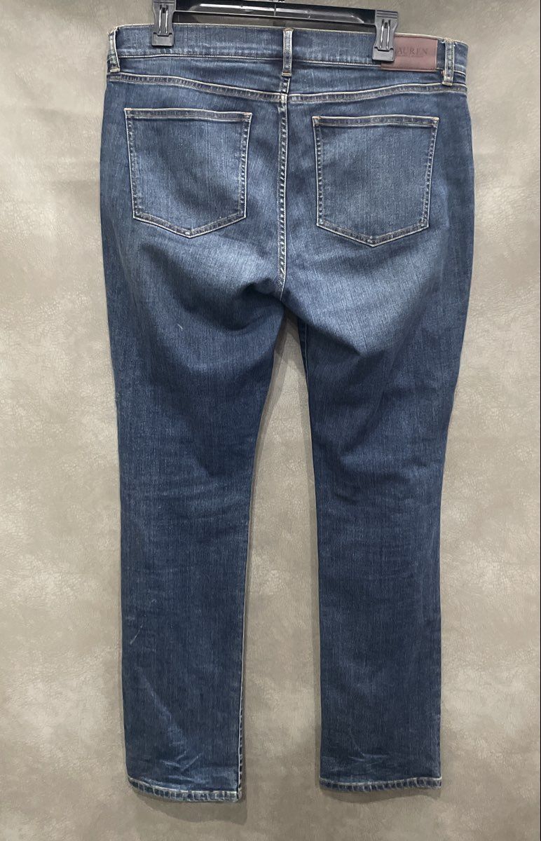 Lauren Ralph Lauren Women's Blue Straight Leg Medium Wash Stretch Jeans Size 12