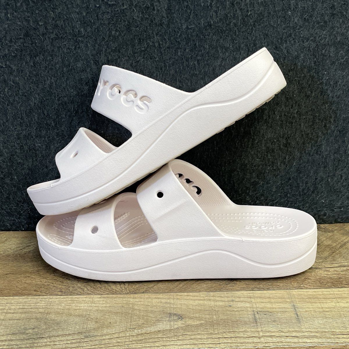 Crocs Classic Platform Sandal Pink Two-Strap Slide Women's Size 9