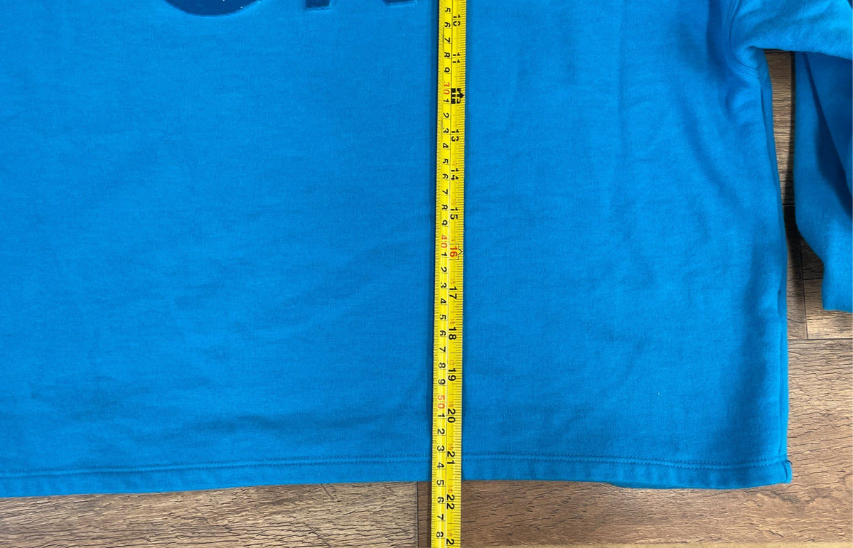 Calvin Klein Performance Women's Blue Cropped Pullover Textured Logo Sweatshirt