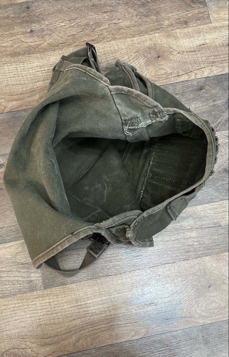 Vintage US Military Olive Drab Canvas Messenger Field Bag Satchel