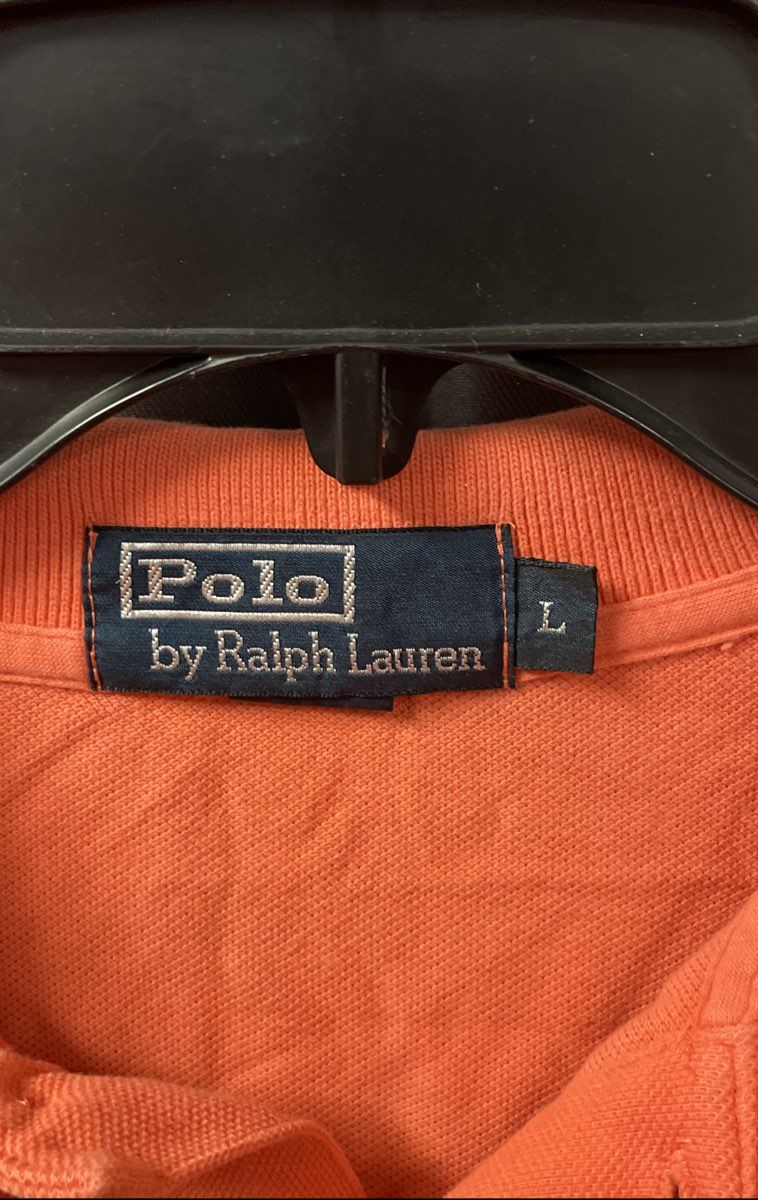 Vintage 90s Polo Ralph Lauren Men's Salmon Orange Pique Golf Polo Shirt Sz L