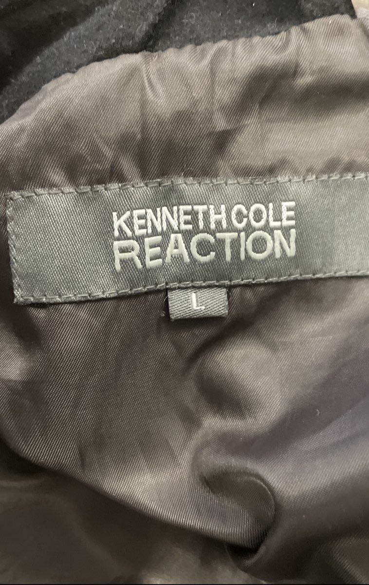 Kenneth Cole Reaction Women's Black Wool Blend Military Field Coat Jacket Sz L