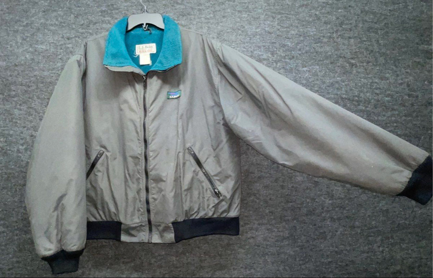 Vintage 90s L.L. Bean Men's Gray Fleece Lined Warm Up Jacket Full Zip XL