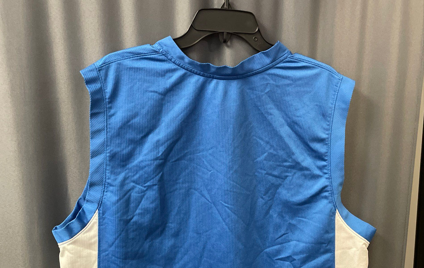 Jordan Men's Sleeveless V-Neck Shooting Shirt Blue White Orange OKC Sz XL