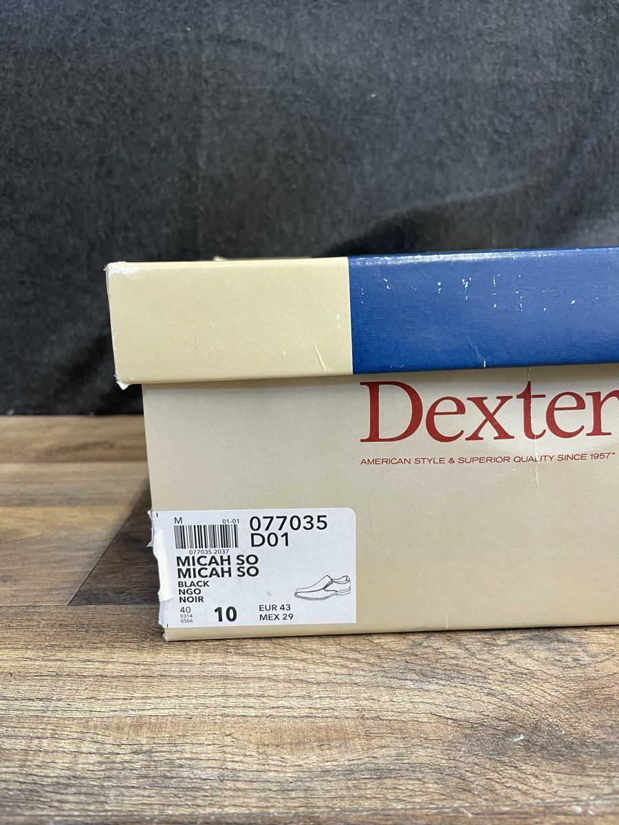 Dexter Micah SO Black Square Toe Slip On Loafers Dress Shoes Size 10