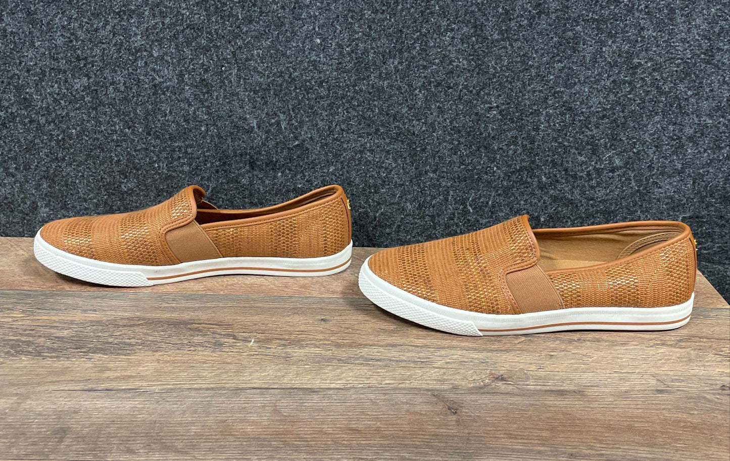 Lauren Ralph Lauren Jinny Tan Woven Slip On Sneakers Women's Size 9