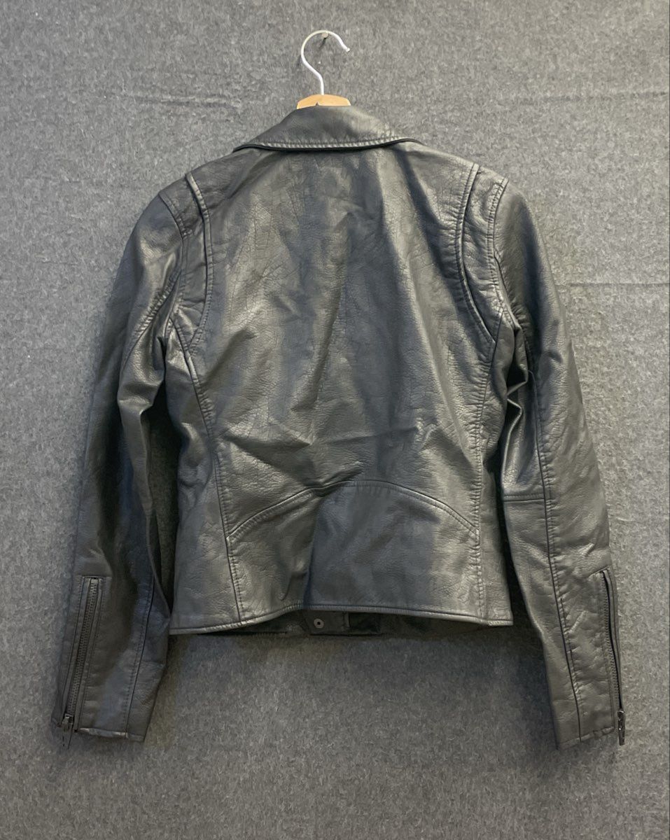 [BLANKNYC] Women's Black Vegan Leather Moto Jacket Asymmetrical Zip NWT Sz XS