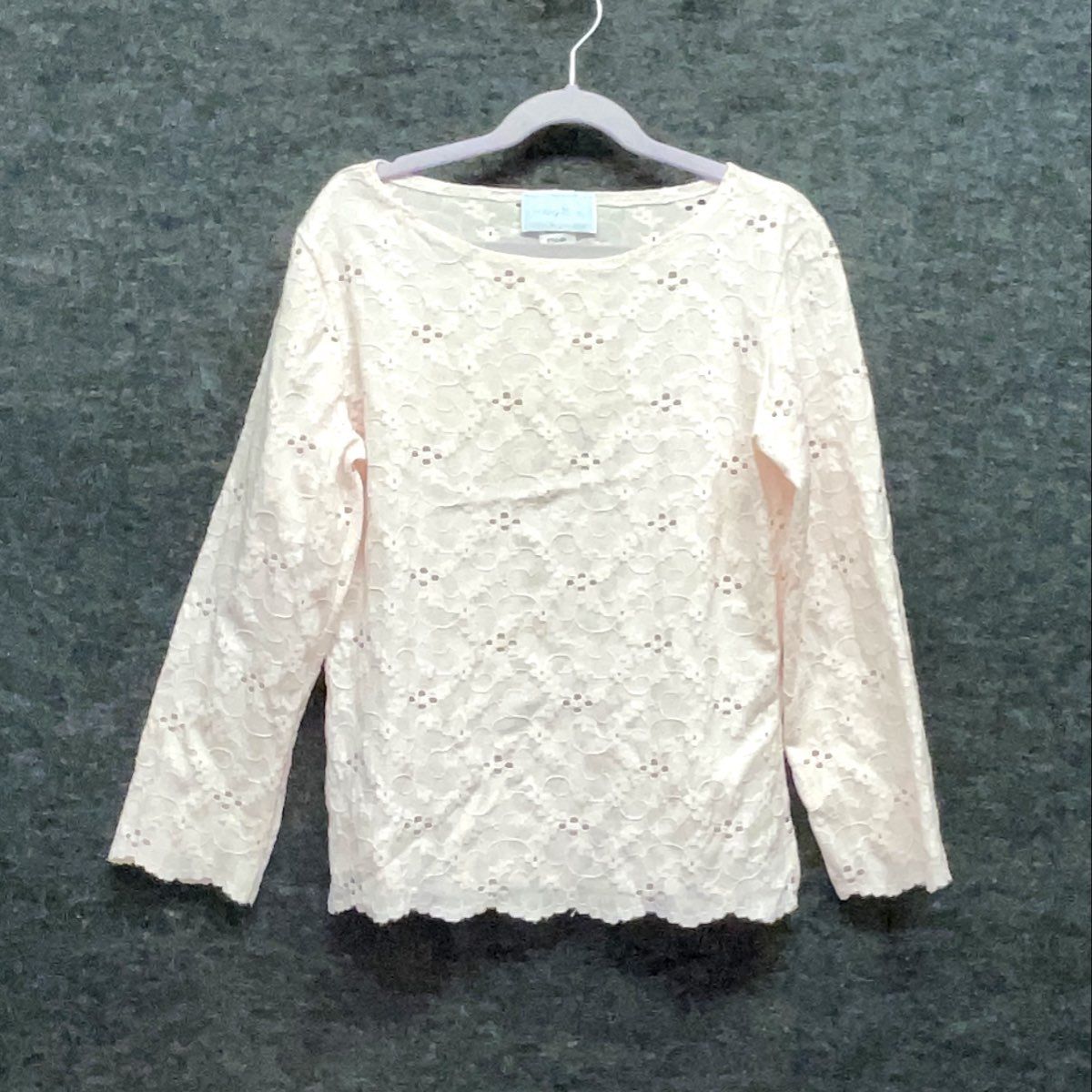 Hanky Panky Women's Signature Lace Long Sleeve Top Pink Vintage 90s Y2K Sz S