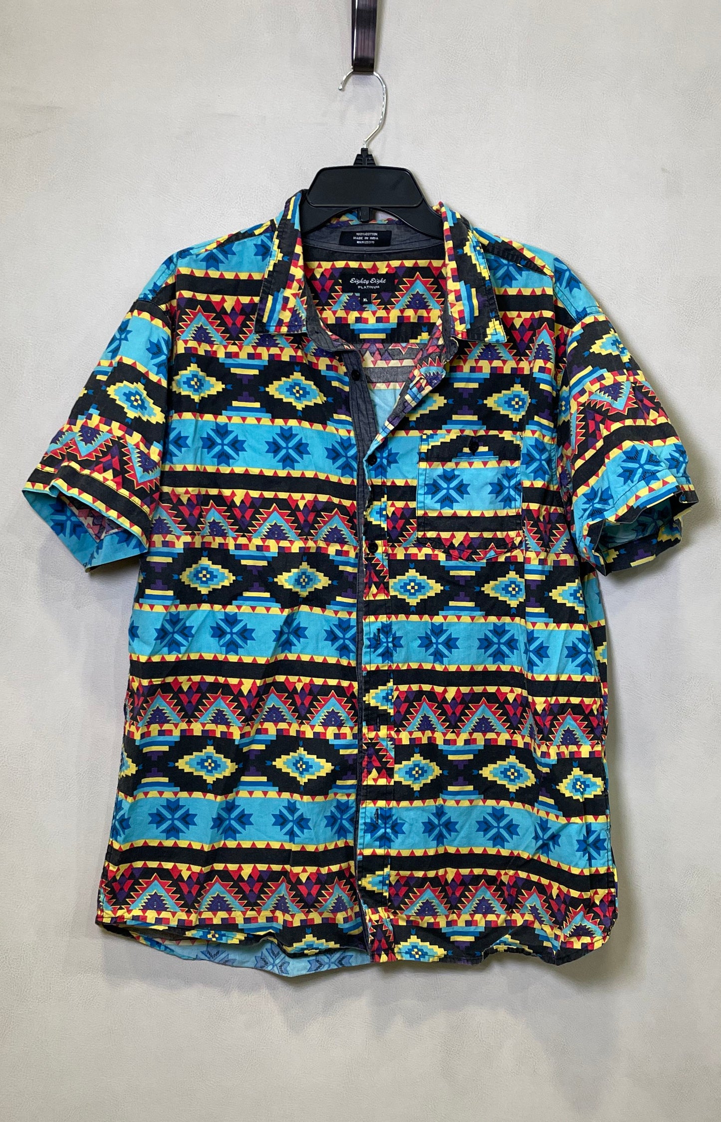 Eighty Eight Platinum Men's XL Aztec Southwestern Geometric Button Down Shirt