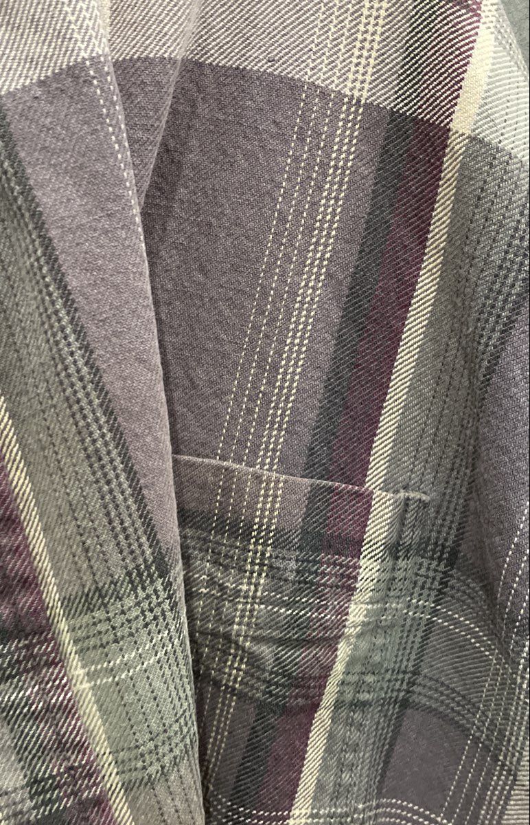 Vintage Cabela's Men's Brown Purple Plaid Cotton Shirt Jacket Sz 2XL Tall