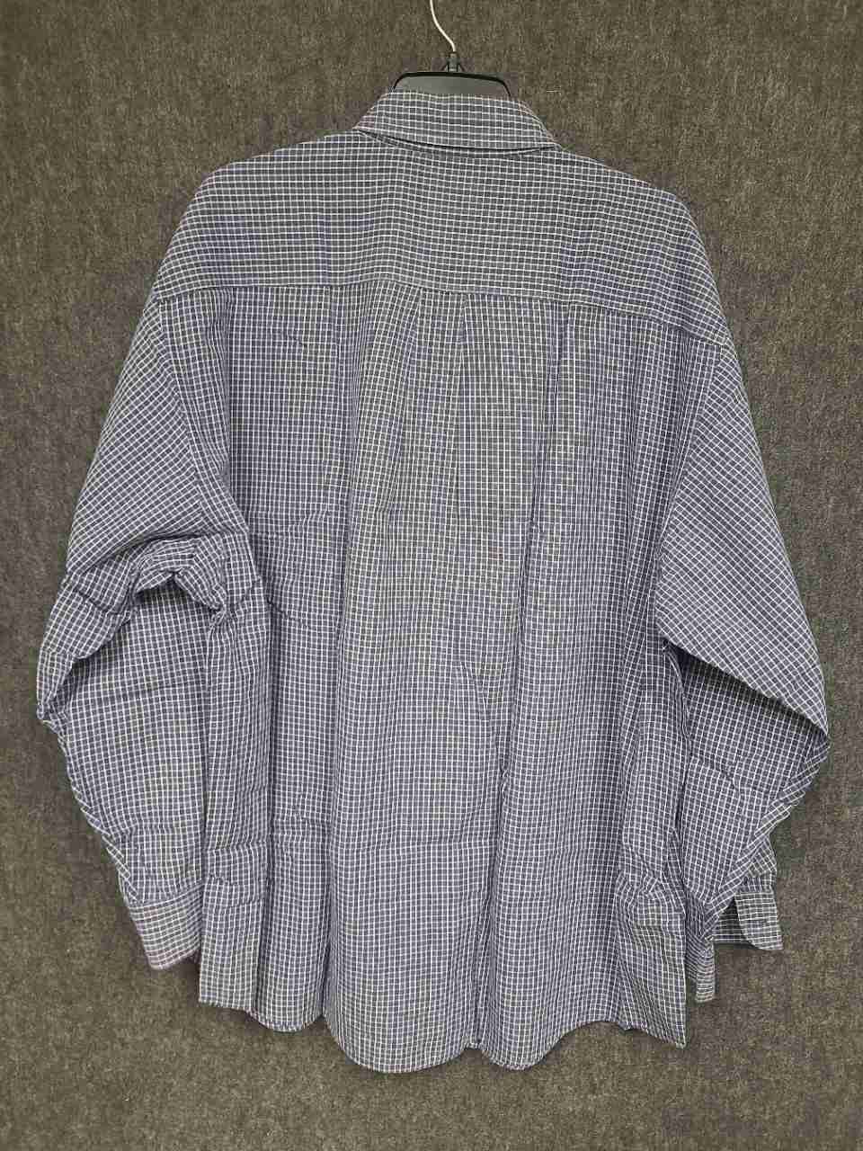 Brooks Brothers Men's Blue White Check Windowpane Cotton Sport Shirt Sz XL