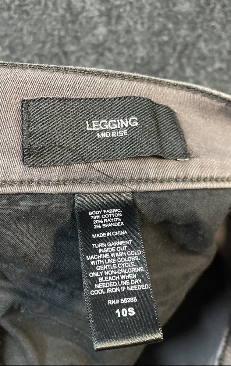 Express Women's Gray Mid Rise Moto Zipper Legging Skinny Pants Sz 10S