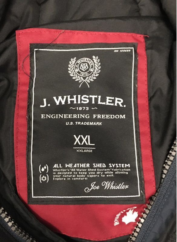 J. Whistler Men's Puffer Jacket Navy Blue All Weather Shed System Sz XXL