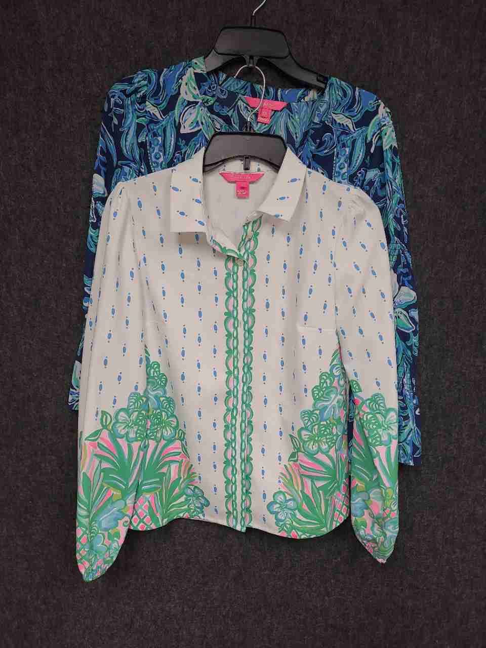 Lilly Pulitzer Women's Lot of 2 Floral Tropical Button Down Blouse Tops Size XS