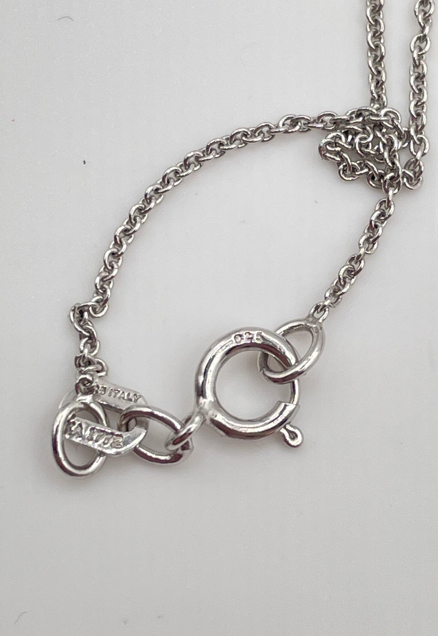925 Sterling Silver Diamond Multi-Heart Pendant Necklace 2.9g