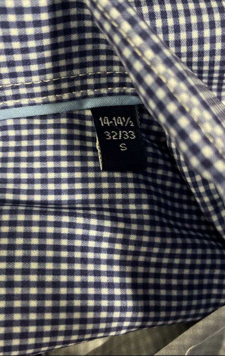 Nautica Men's Blue White Check Slim Fit Stretch Button Down Shirt Sz S NWT