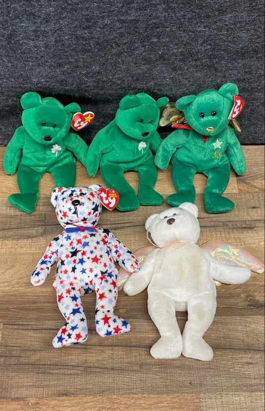 Ty Beanie Babies Lot of 10 Erin Halo Sly Maple Millennium Vintage 90s Plush