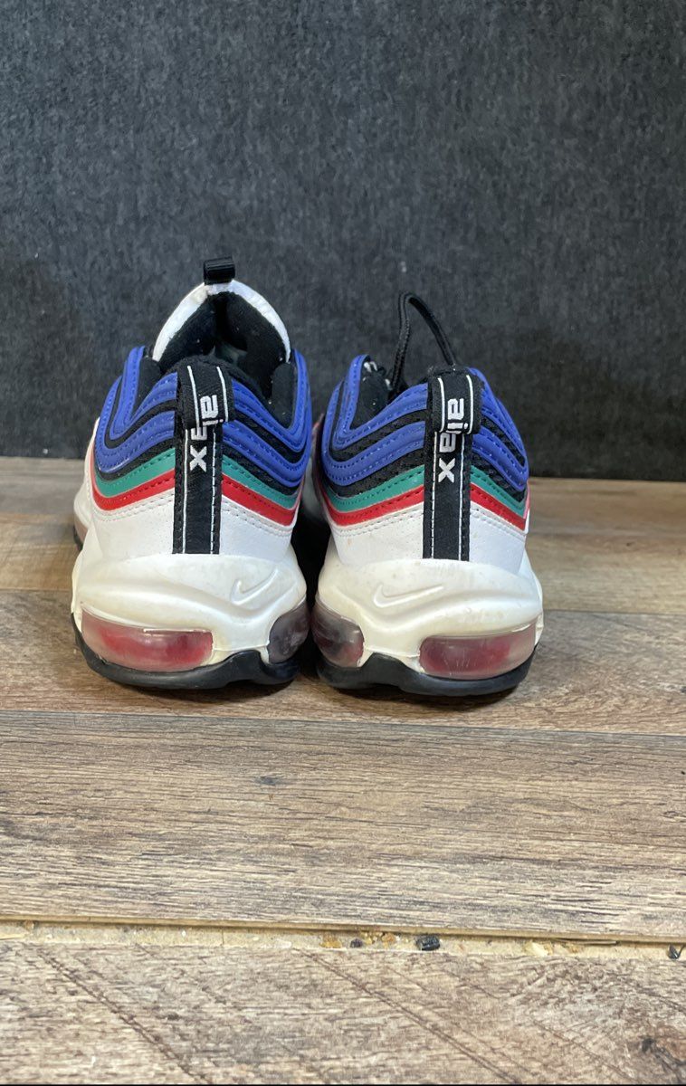 Nike Air Max 97 GS White Hyper Blue Red Teal Green Sneakers 6Y