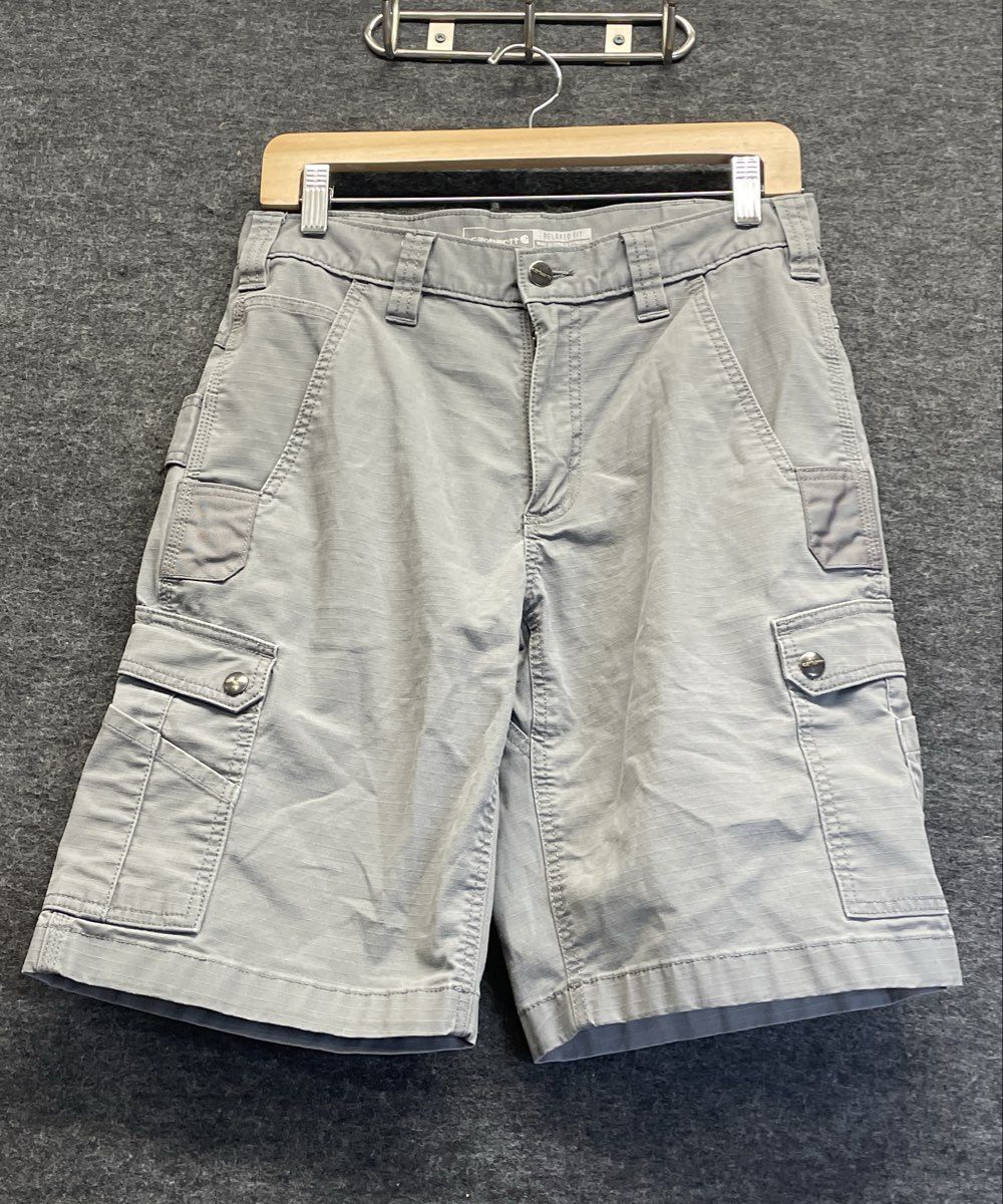 Carhartt Men's Relaxed Fit Ripstop Cargo Work Shorts Gray Size 30