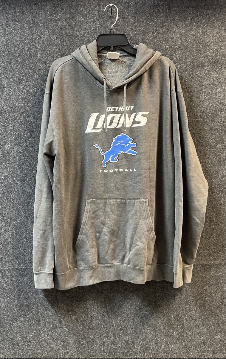 NFL Team Apparel Men's Detroit Lions Football Hoodie Gray Sz 2X/3X