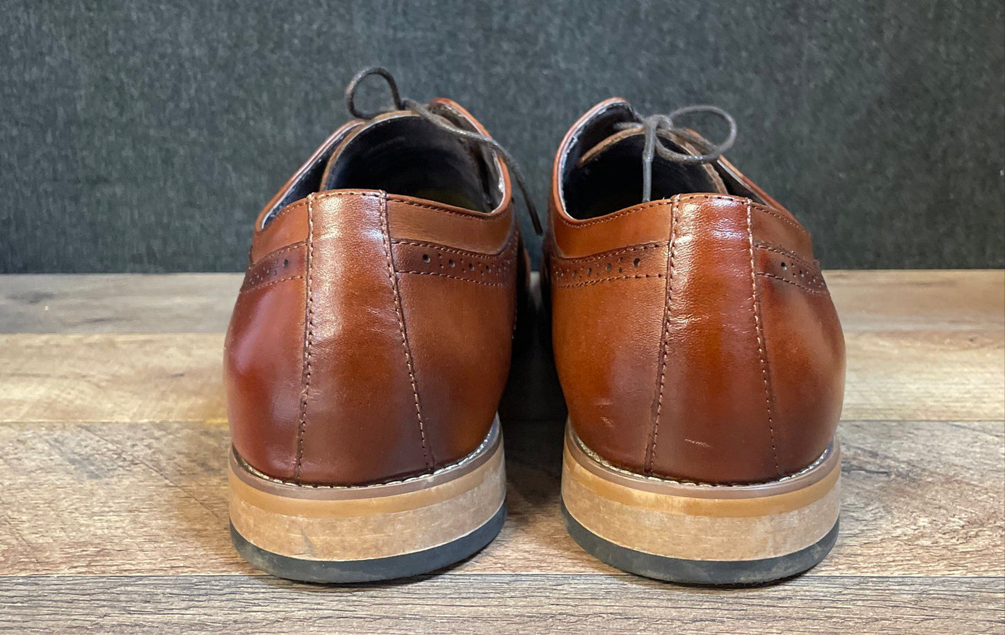 Stacy Adams Dickinson Cognac Brown Cap Toe Derby Dress Shoes Men's Size 12M