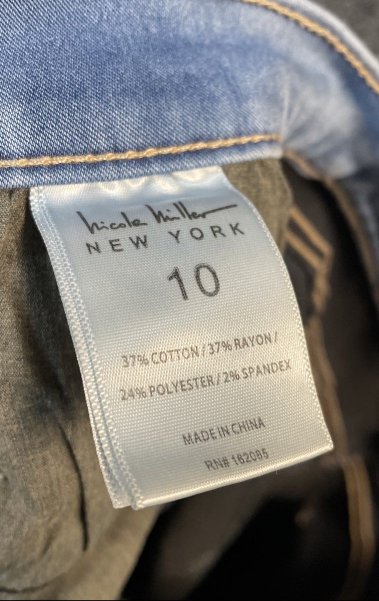Nicole Miller Women's Light Wash Stretch Skinny Jeans Denim Size 10
