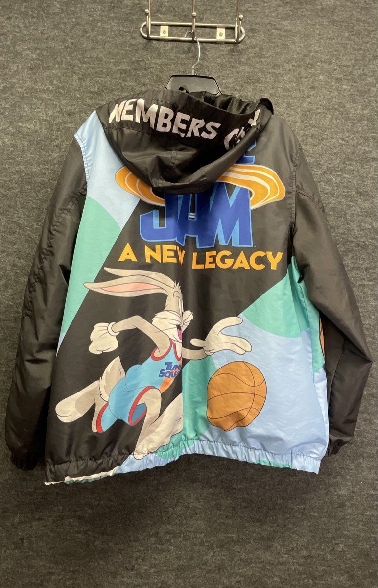 Members Only Space Jam A New Legacy Tune Squad Hooded Windbreaker Jacket Sz 2XL