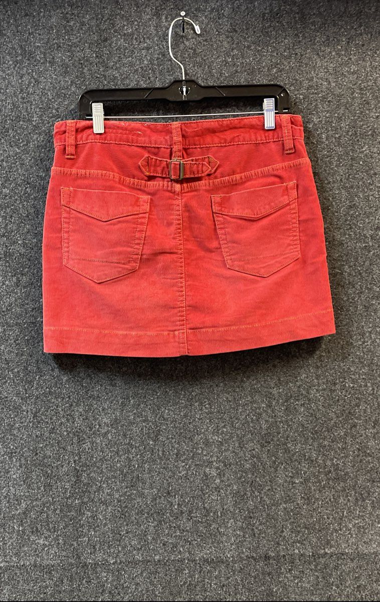 Gap Women's Red Corduroy 1969 Limited Edition Cinch Back Mini Skirt Sz 6