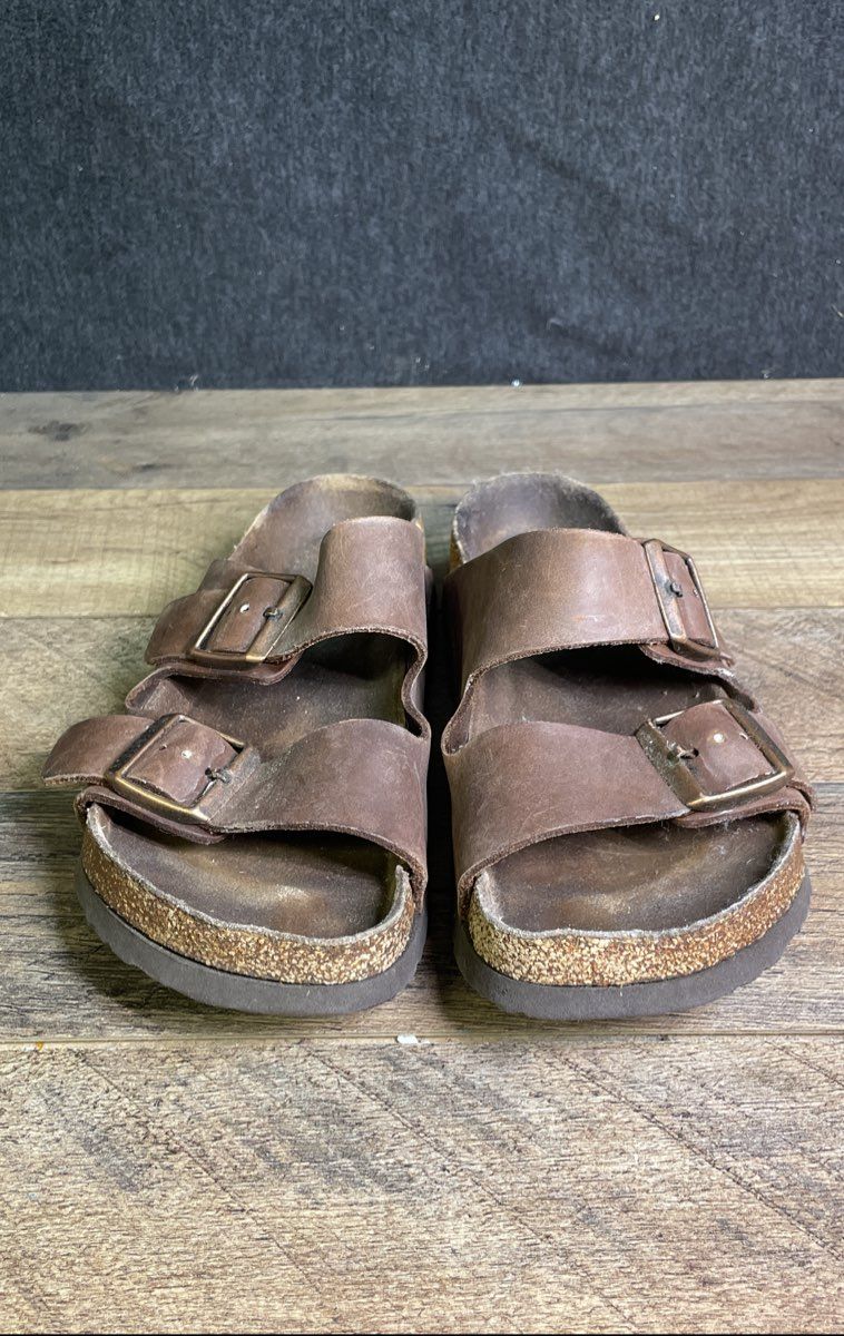 Birkenstock Arizona Brown Leather Two-Strap Sandals Women's Size 8