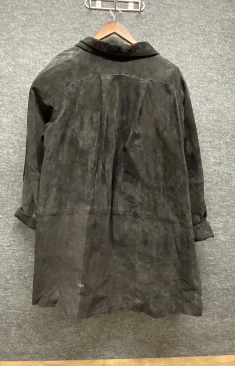 Desperado Women's Vintage 90s Black Suede Leather Shawl Collar Coat Size M