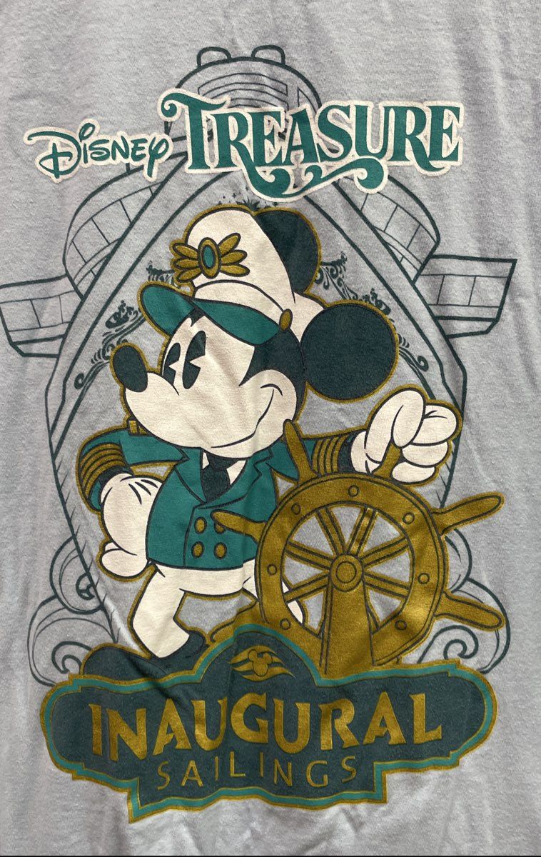 Disney Cruise Line Men's Blue Disney Treasure Inaugural Sailings Tee XL XXL