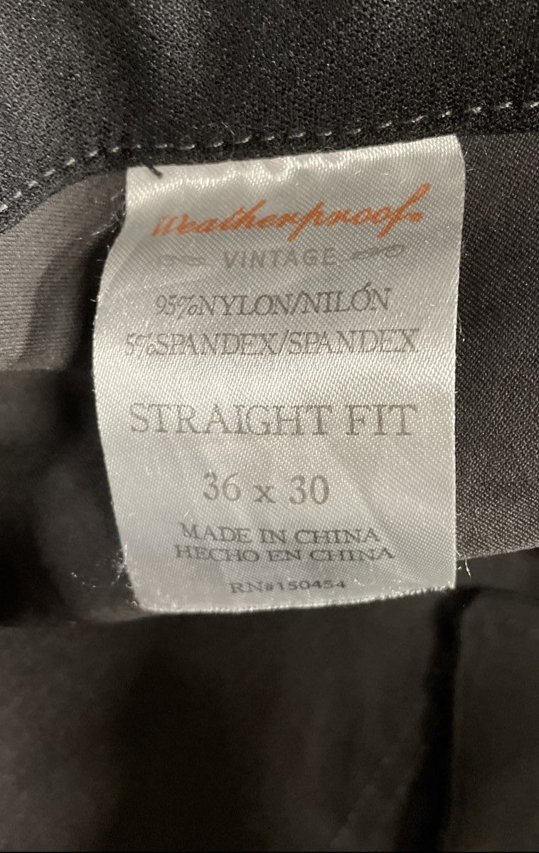 Weatherproof Vintage Men's Grey Straight Fit Nylon Spandex Stretch Pants 36x30
