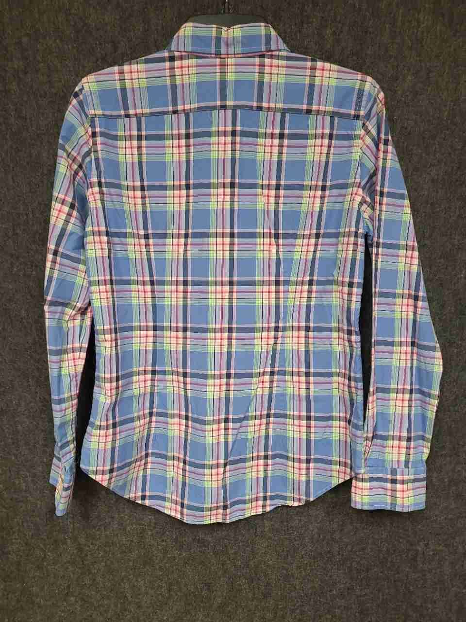 Ralph Lauren Sport Women's Blue Multicolor Plaid Button Down Shirt Cotton Sz 10