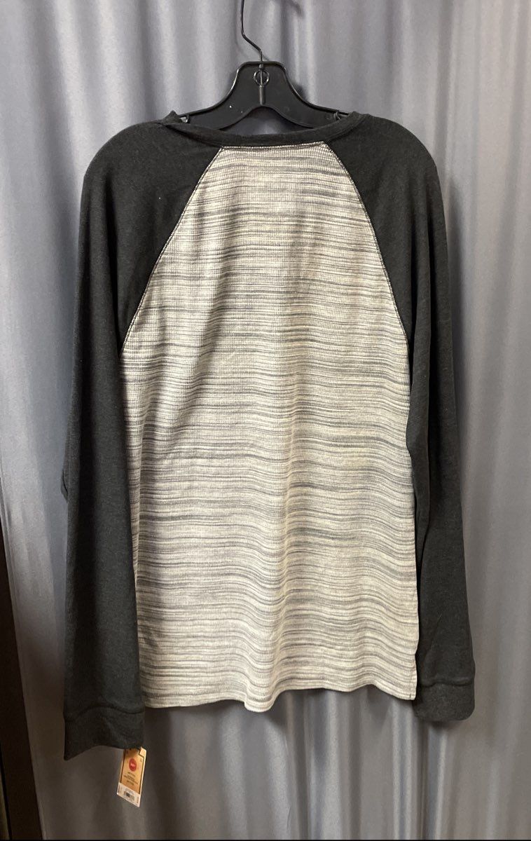 Urban Pipeline Men's Gray Black Raglan Thermal Crewneck Long Sleeve Tee XXL NWT