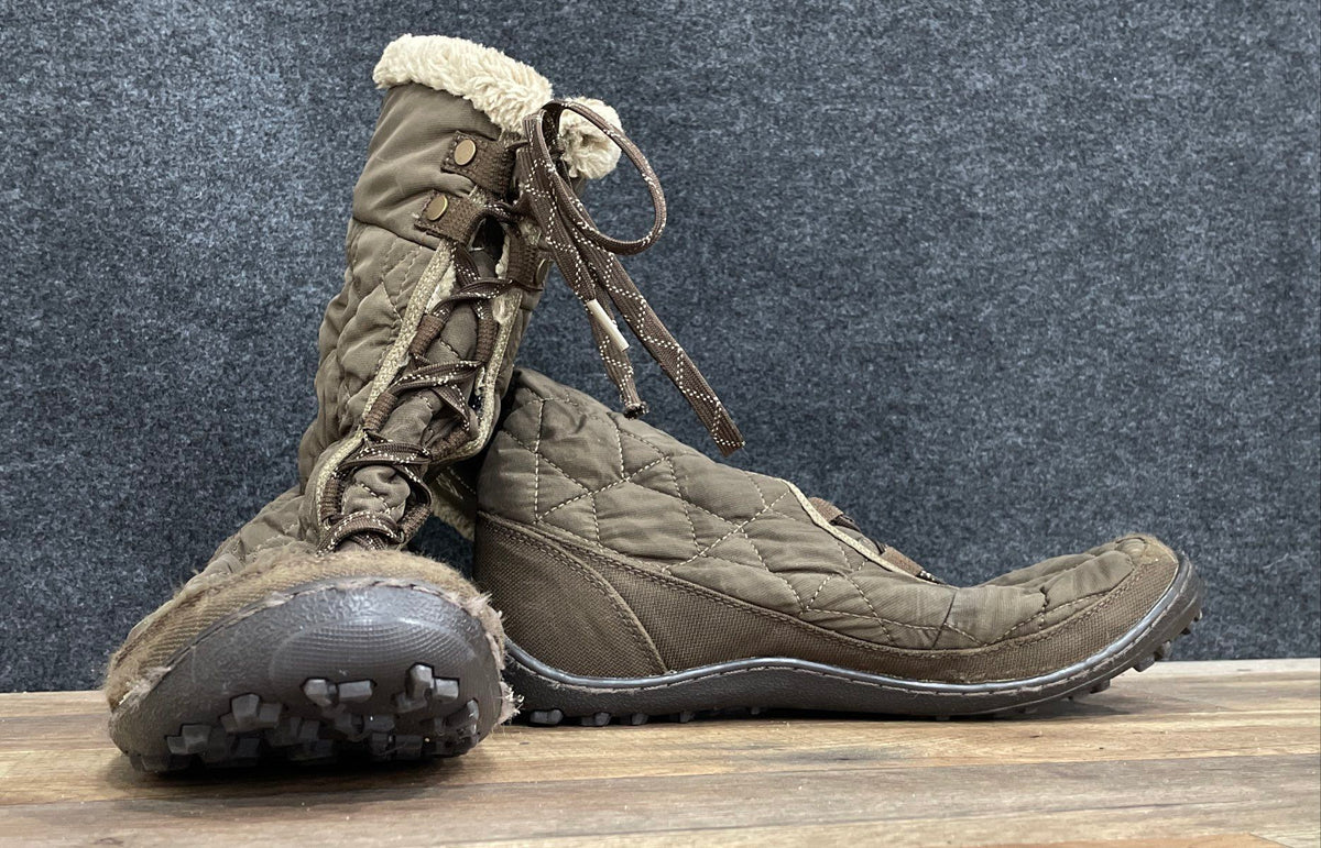 Columbia Minx Brown Quilted Waterproof Faux Fur Winter Boots Women's Size 10