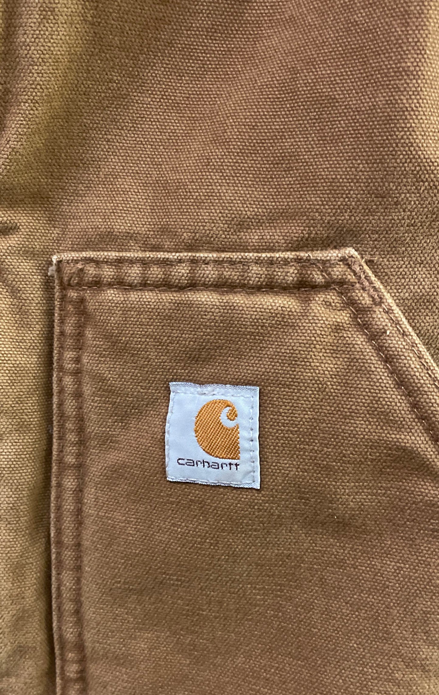 Carhartt Mock Neck Sherpa Lined Duck Canvas Workwear Vest Brown Sz XS (0/2)