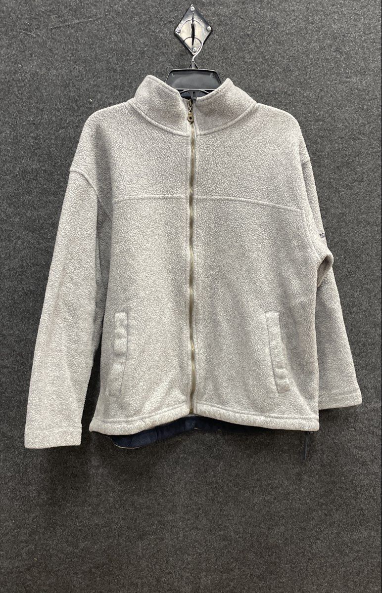 Vintage Y2K Timberland Men's Gray Full Zip Fleece Jacket Mock Neck Sz M