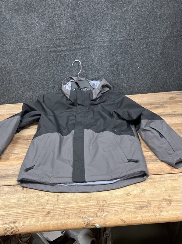 The North Face Boy's DryVent Hooded Jacket Gray Black Two Tone Sz M 10/12