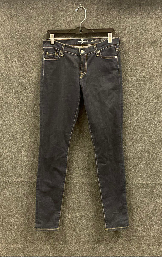7 For All Mankind Women's The Skinny Jeans Dark Blue Stretch Made in USA Sz 29