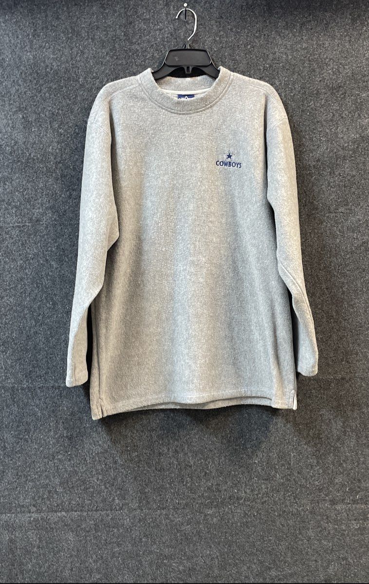 Dallas Cowboys Men's Gray Fleece Pullover Sweater Embroidered Logo Sz L