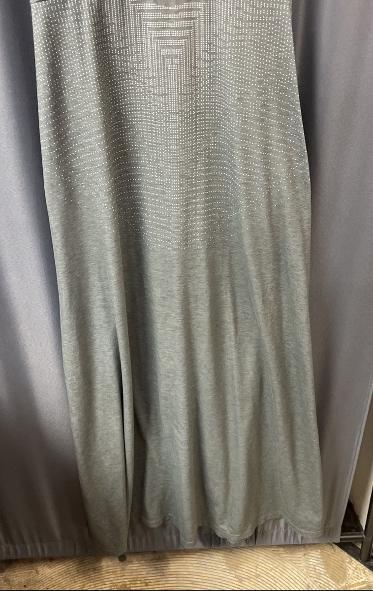 Prana Women's Green Geometric Print Racerback Yoga Maxi Dress Shelf Bra Sz XS