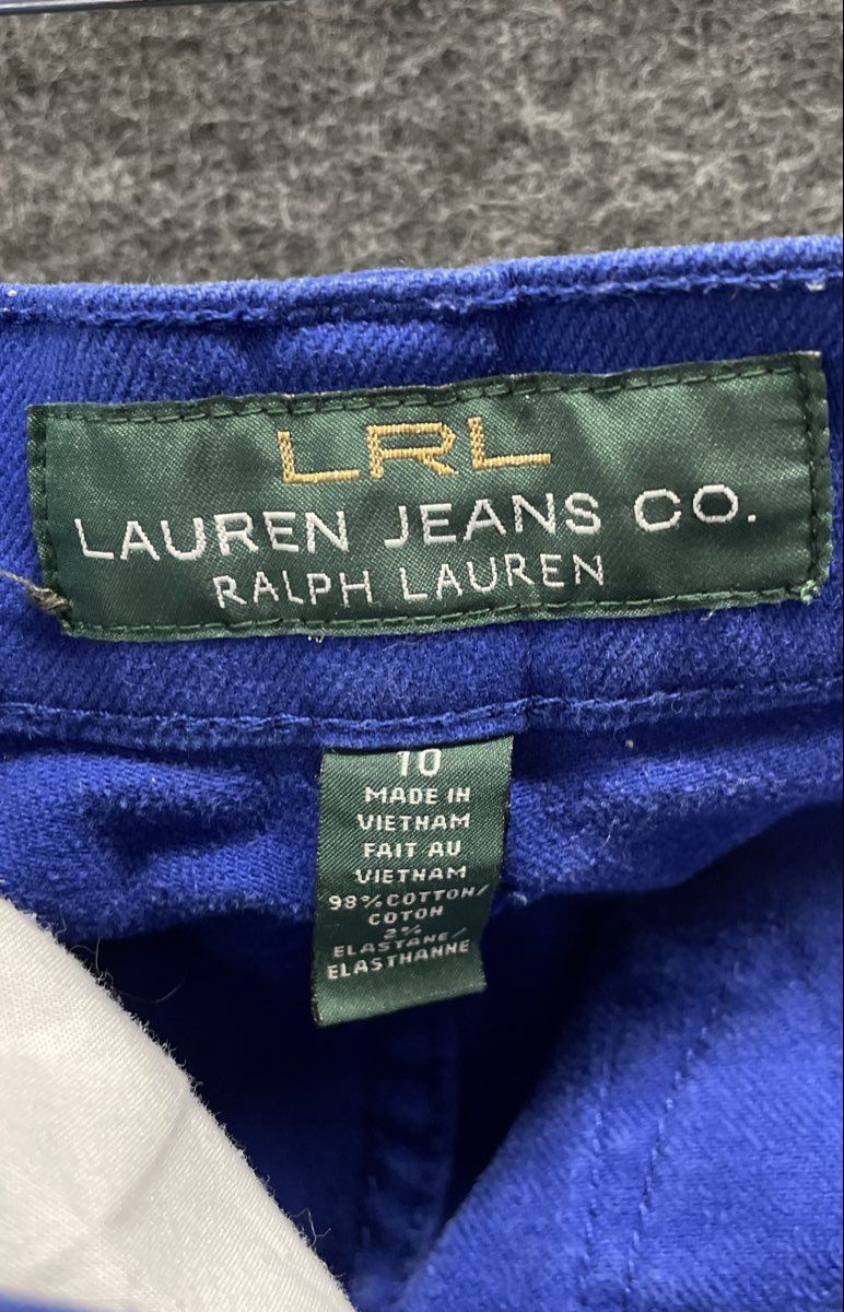 Ralph Lauren Women's Royal Blue Slim Straight Jeans Zipper Detail Size 10