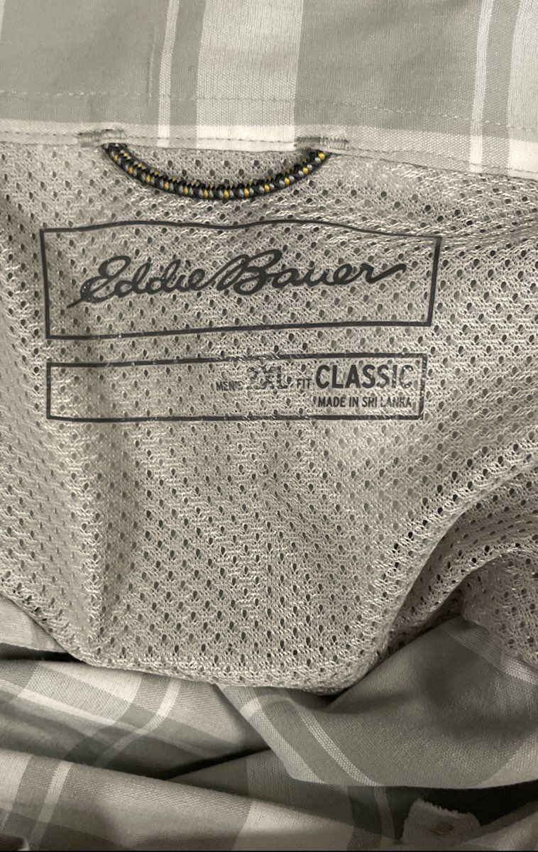 Eddie Bauer Men's Voyager Flex Short Sleeve Plaid Shirt Green Classic Sz 2XL NWT